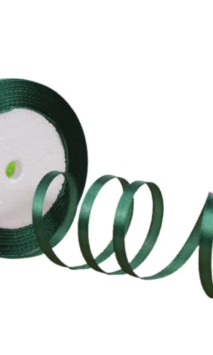 Saten Kurdele 2 cm 10 Metre Koyu Yeşil