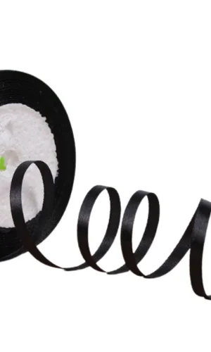 Saten Kurdele 2 cm 10 Metre Siyah