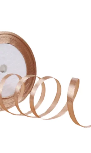 Saten Kurdele 3 cm 10 Metre Sütlü Kahve