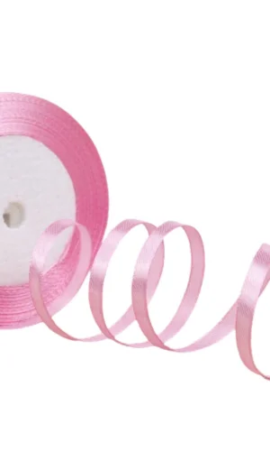 Saten Kurdele 3 cm 10 Metre Toz Pembe