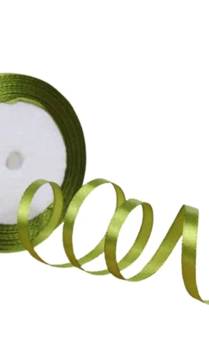 Saten Kurdele 3 cm 10 Metre Yağ Yeşili