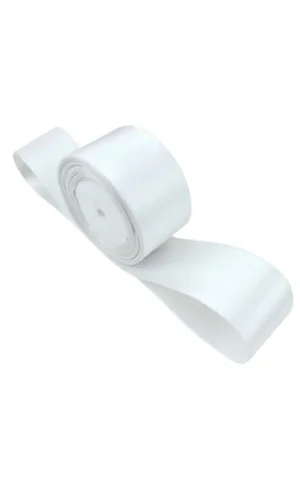 Saten Kurdele 6 cm Beyaz 10 Metre