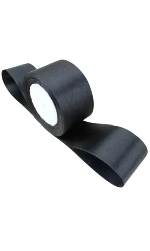 Saten Kurdele 6 cm Siyah 5 Metre