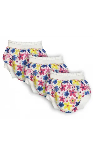 Sema Baby 3lü Desenli Lüks Alıştırma Külodu  No.3 20-25 kg - Flowers