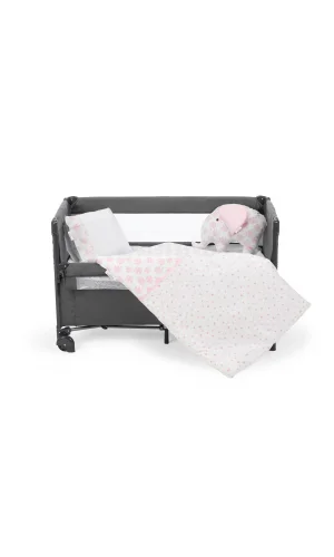 Sema Baby 6 Parça Lüks Park Yatak Bebek Uyku Seti - Pembe Fil