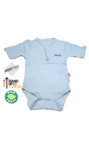 Sema Baby Yarım Kol Kaşkorse Badi (Body) - Mavi  6-12 Ay