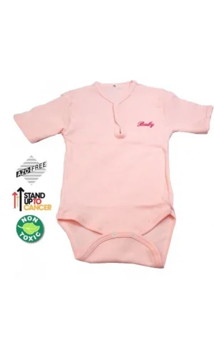 Sema Baby Yarım Kol Kaşkorse Badi (Body) - Pembe  18-24 Ay