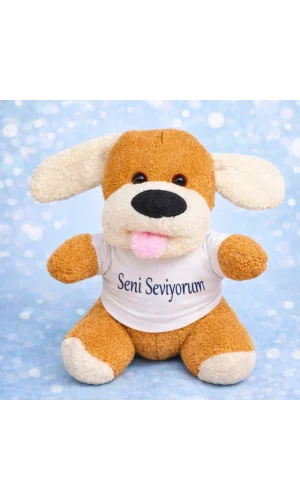 Seni Seviyorum Tişörtlü Sevimli Peluş Köpek