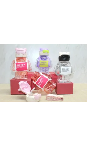 Sevimli 3D Desenli Su Matarası (BPA İçermez)