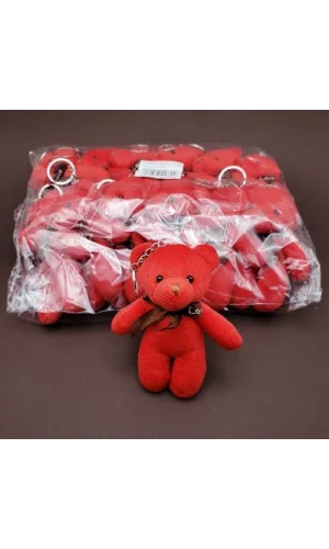 Sevimli Ayıcık Anahtarlık Kırmızı Renk