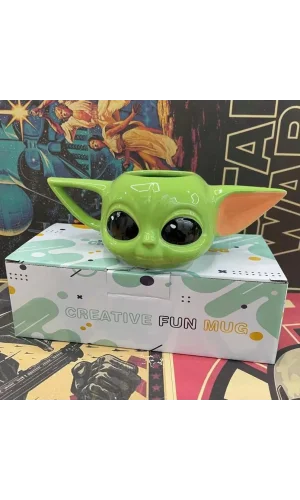 Sevimli Uzay Karakteri Figürlü Seramik Kupa