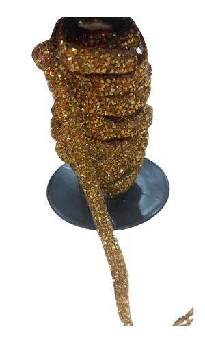 Silikonlu Yapıştırma Taş 1 cm Gold 10 Metre