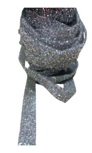 Silikonlu Yapıştırma Taş 1 cm Gümüş 5 Metre