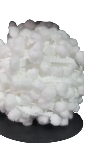 Sıralı Ponpon 1 Metre Beyaz