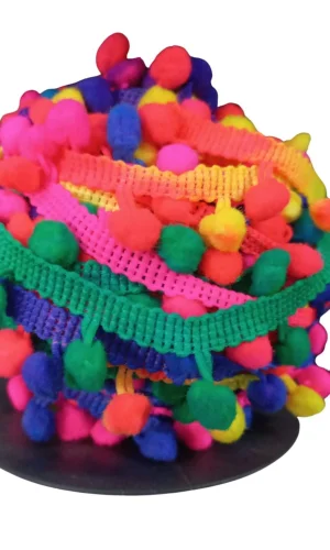 Sıralı Ponpon 1 Metre Karışık Renk