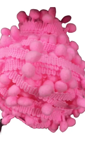 Sıralı Ponpon 1 Metre Pembe