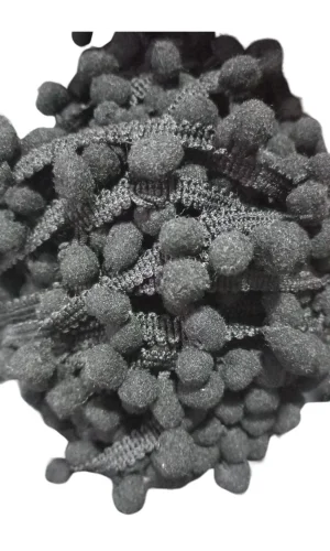 Sıralı Ponpon 1 Metre Siyah