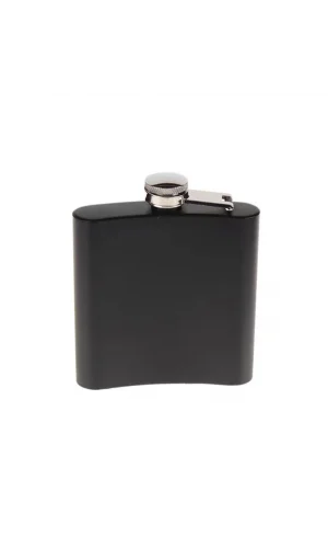 Siyah 6 oz Çelik Cep İçki Kanyak Matarası