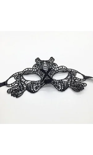 Siyah Dantel İşlemeli Balo Maskesi 11 No