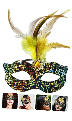 Siyah Kadife Parti Maskesi