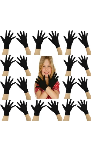 Siyah Likralı Bando Gösteri Eldiveni (10 Çift)