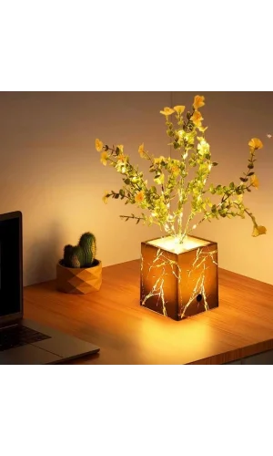 Siyah Saksılı LED Yapay Çiçek