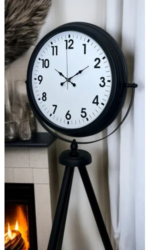 Siyah Tripod Ayaklı Dekoratif Saat