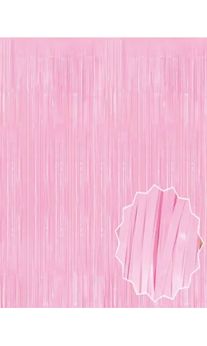 Soft Pembe Püsküllü Kapı Perdesi