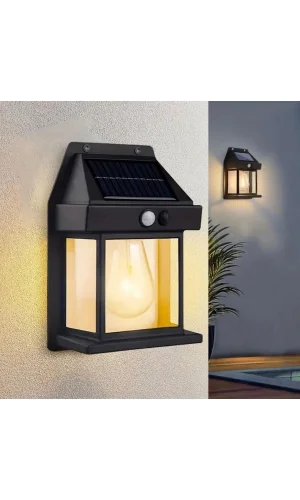 Solar Rustik Ampullü Duvar Lambası - Gün Işığı