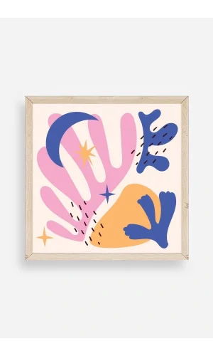 Soyut Ahşap Çerçeveli Tablo