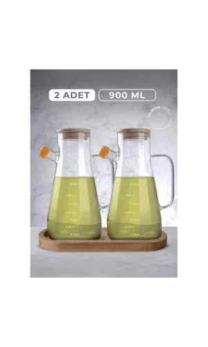 Standlı 2li Cam Yağdanlık