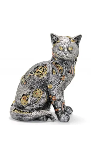 Steampunk Polyester Kedi Figürü Model 1