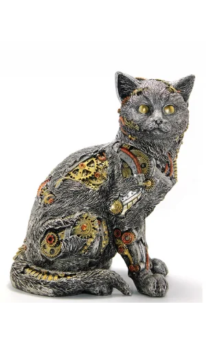 Steampunk Polyester Kedi Figürü Model 2