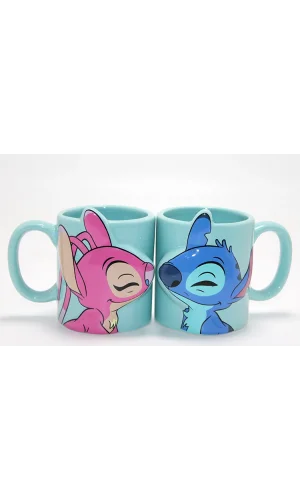 Stitch Ve Angel 3D Figürlü Çift Kupa Bardak Seti