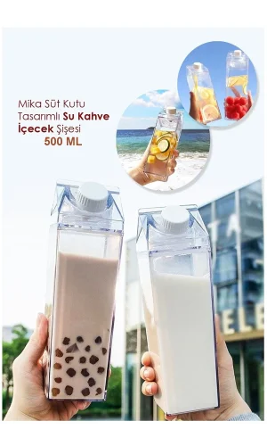 Süt Kutusu Tasarımlı İçecek Şişesi