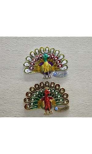 Swarovski Taşlı Tavuskuşu Magnet