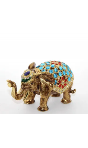 Swarovski Taşlı Tekli Fil Figürü Model 4