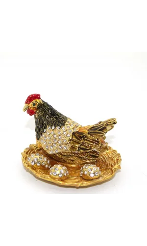 Swarovski Taşlı Yumurtalı Tekli Tavuk Model 2