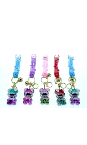 Taşlı Ayıcık Silikon Anahtarlık