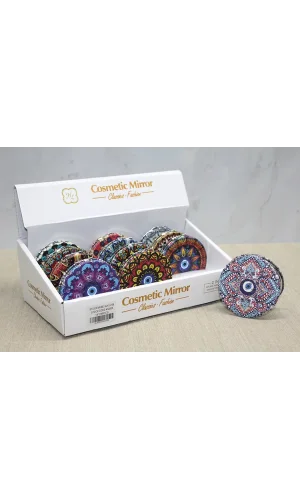 Taşlı El Aynası Yuvarlak İnce Model 5