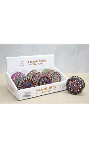 Taşlı Yuvarlak El Aynası Kalın Model 3