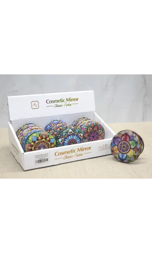 Taşlı Yuvarlak El Aynası Kalın Model 4