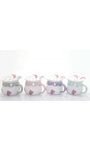 Tavşan Tasarımlı Porselen Kupa Bardak