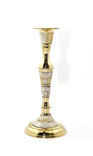 Tekli Pirinç Sedefli Şamdan Model 1