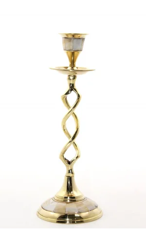 Tekli Pirinç Sedefli Şamdan Model 2