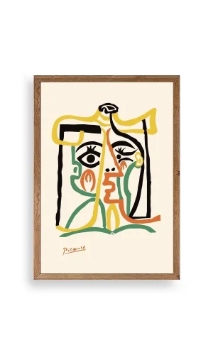 Tete de Femme Ahşap Çerçeveli Tablo