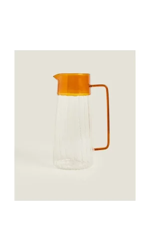 Turuncu Detaylı Cam Sürahi 1600 ml