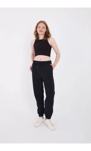 Üç İplik Basic Lastikli Eşofman Pantolon - Lacivert