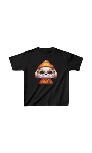 Unisex Çocuk Baskılı T-Shirt - Siyah