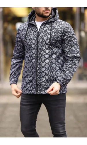 Unisex Kapüşonlu İçi Astarlı Yağmurluk - Siyah